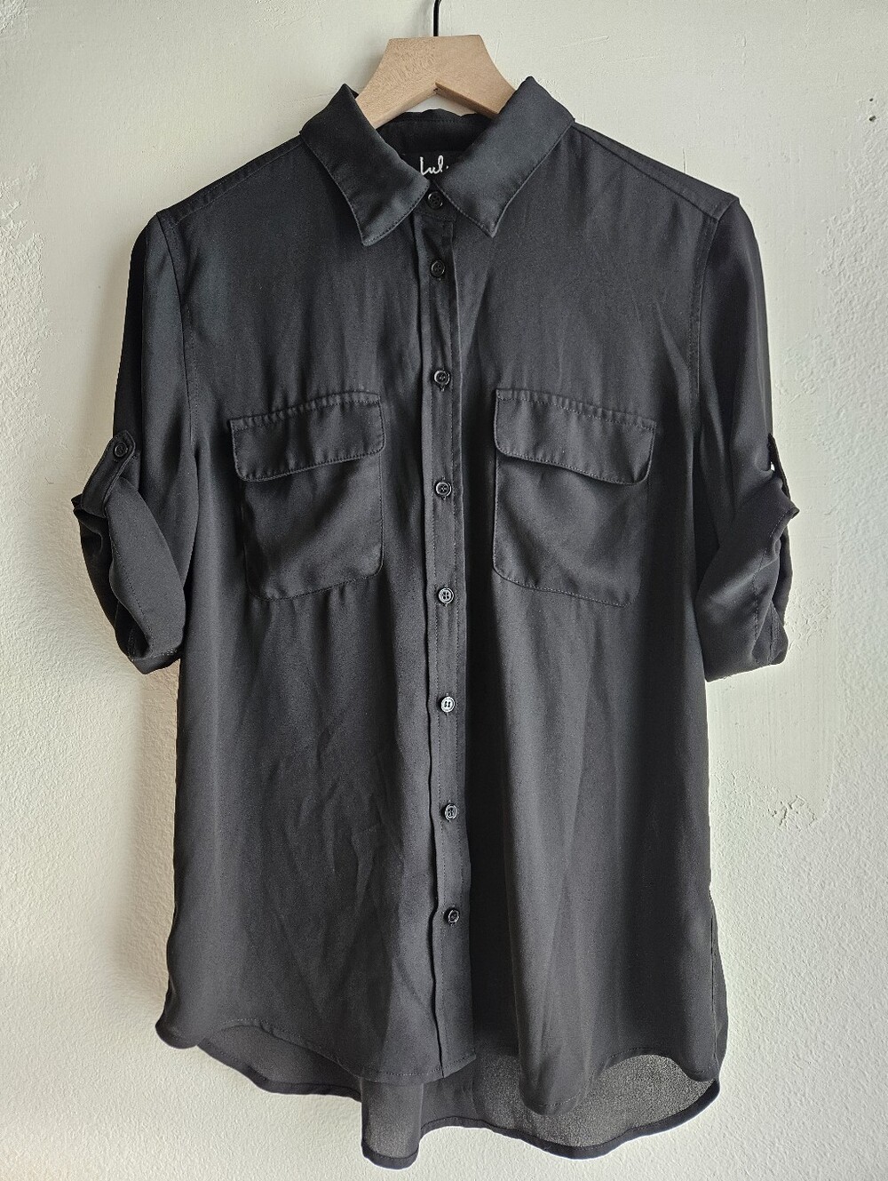 LULUS | Button-Down Shirt with Roll-Tab Sleeves